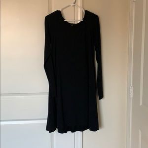 Black, long sleeve, midi dress